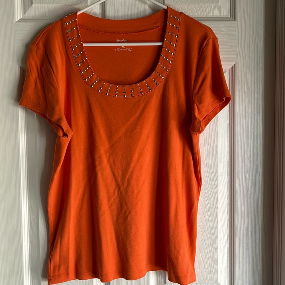 Orange Studded Top